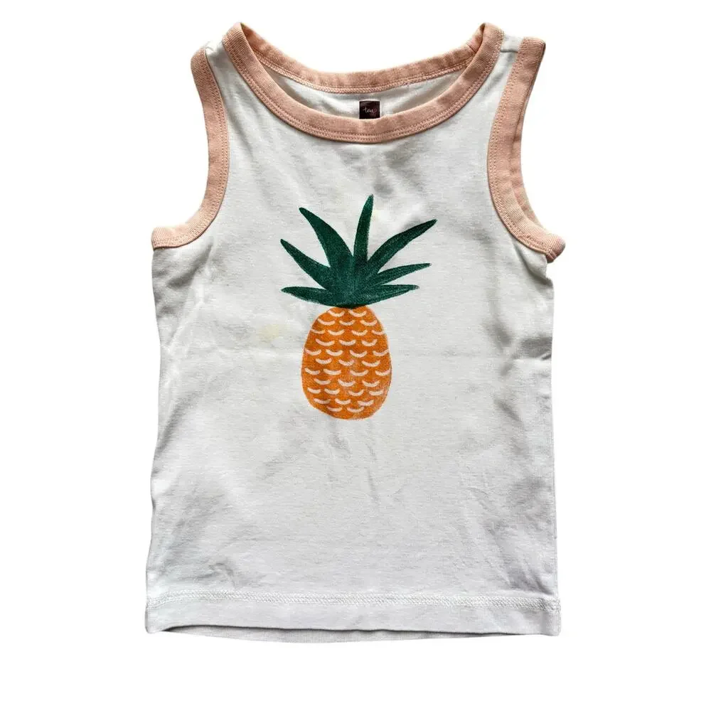 Tea Collection Southeast Asia Pineapple Graphic Tank Pajamas Size 4